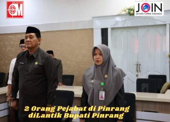 Bupati Irwan Melantik 2 Orang Pejabat Lingkup Pemkab Pinrang