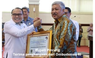 Bupati Dan 6 OPD Pinrang Raih Penghargaan Dari Ombudsman RI