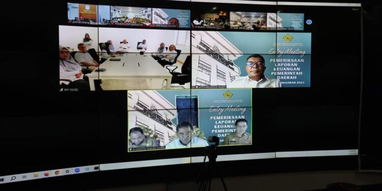 Wabup Pinrang,Secara Virtual Mengikuti Pemeriksaan Interim LKPD TH Anggaran 2023