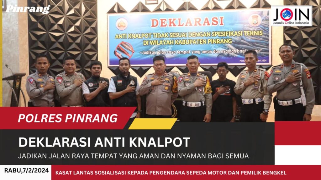 Antisipasi Penggunaan Knalpot Racing, Polres Pinrang Gelar Deklarasi Anti Knalpot