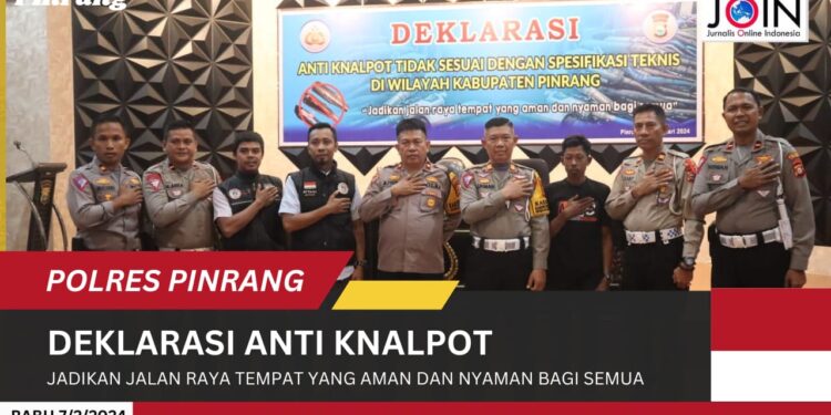 Antisipasi Penggunaan Knalpot Racing, Polres Pinrang Gelar Deklarasi Anti Knalpot