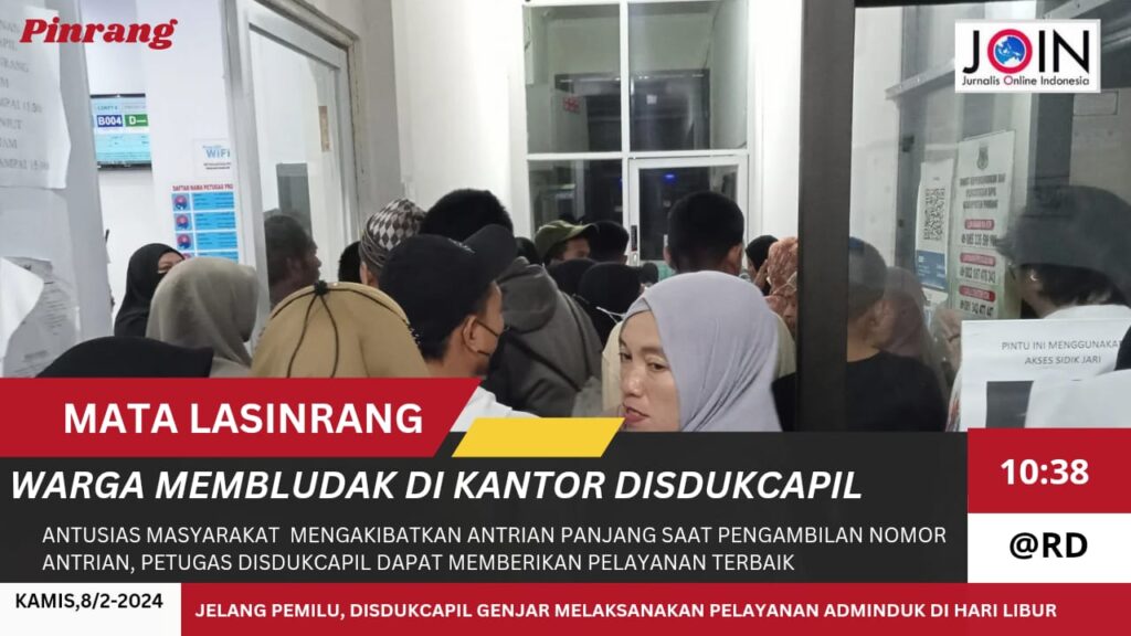 Libur panjang, Masyarakat Membludak di Kantor Disdukcapil Pinrang