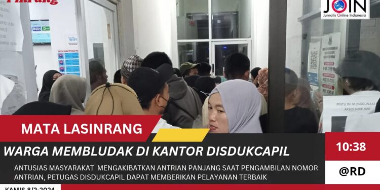 Libur panjang, Masyarakat Membludak di Kantor Disdukcapil Pinrang