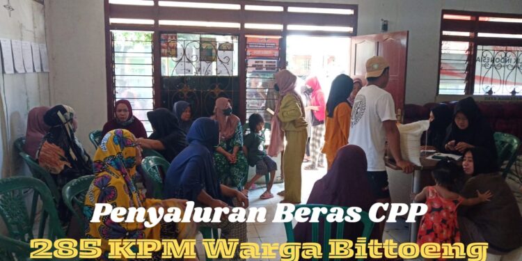 285 KPM Warga Bittoeng Terima Beras Cadangan Pangan Pemerintah (CPP)
