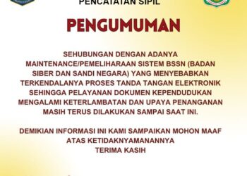 Disdukcapil Pinrang : Gangguan Jaringan Tanda Tangan Elektronik  (TTE) E-Sing