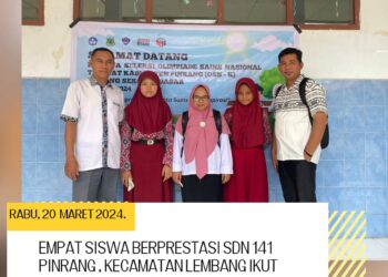 4 Siswa Berprestasi SDN 141 Lembang Mengikuti OSN tahun 2024