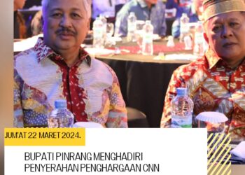 Bupati Pinrang Hadiri Penganugrahan Penghargaan Bertajuk CNN Award Di Makassar