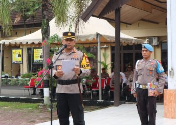 KAPOLRES PINRANG PIMPIN APEL GELAR PASUKAN OPERASI KETUPAT TAHUN 2024