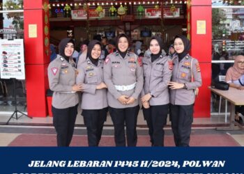 JELANG LEBARAN 1445 H/2024 M, POLWAN POLRES PINRANG PAM DI PUSAT PERBELANJAAN
