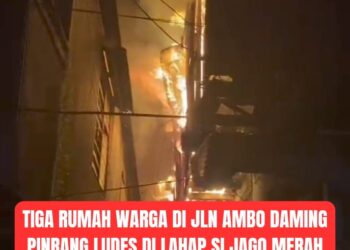 TIGA RUMAH DI JLN, AMBO DAMING PINRANG HABIS DI LAHAP SI JAGO MERAH PADA TENGAH MALAM