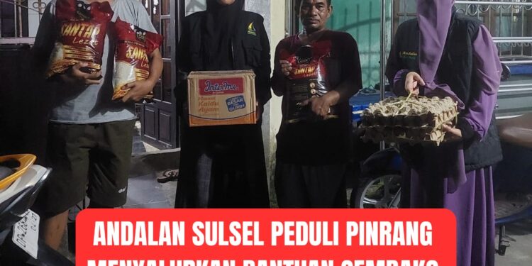 ANDALAN SULSEL PEDULI PINRANG SALURKAN BANTUAN SEMBAKO PADA KORBAN BENCANA KEBAKARAN