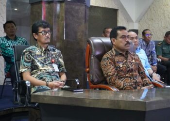 Pj, Bupati Pinrang Bersama Forkopimda Mengikuti Video Conference Rakornas