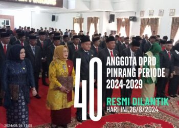 40 Anggota DPRD Kabupaten Pinrang 2024-2029 Resmi Dilantik,Ini Daftar Nama-namanya