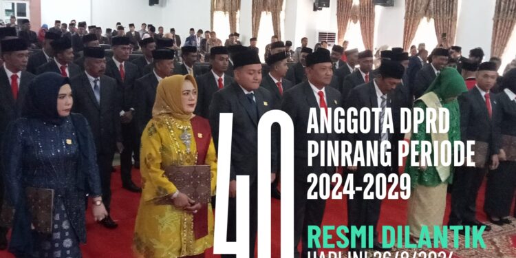 40 Anggota DPRD Kabupaten Pinrang 2024-2029 Resmi Dilantik,Ini Daftar Nama-namanya