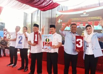 Pengundian dan Penetapan Nomor Urut Paslon Bupati dan Wakil Bupati Pinrang 