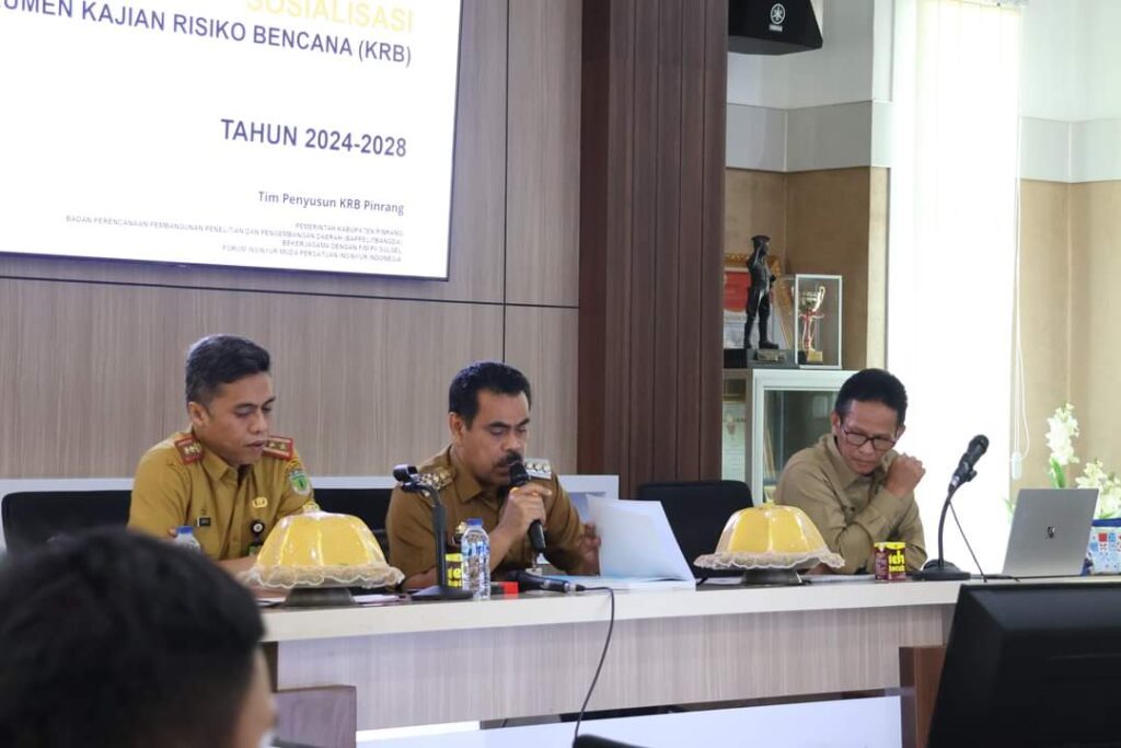 Pj.Bupati Pinrang Pimpin Rakor dan Sosialisasi Dokumen Kajian Risiko Bencana