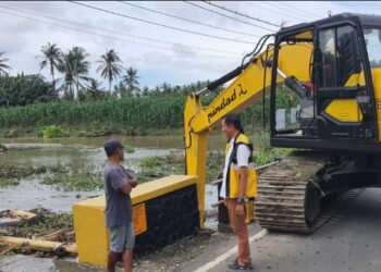 Dinas PSDA Pinrang Benahi Tumpukan Sampah Pada Pintu Air di Massila 