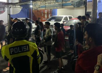 Satlantas Polres Pinrang Giat Operasi Balapan Liar,”4 Unit Motor dan 2 Buah Sajam Diamankan