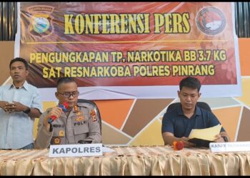 Satresnarkoba Polres Pinrang Gagalkan Peredaran Sabu Seberat 3,7 Kilogram.