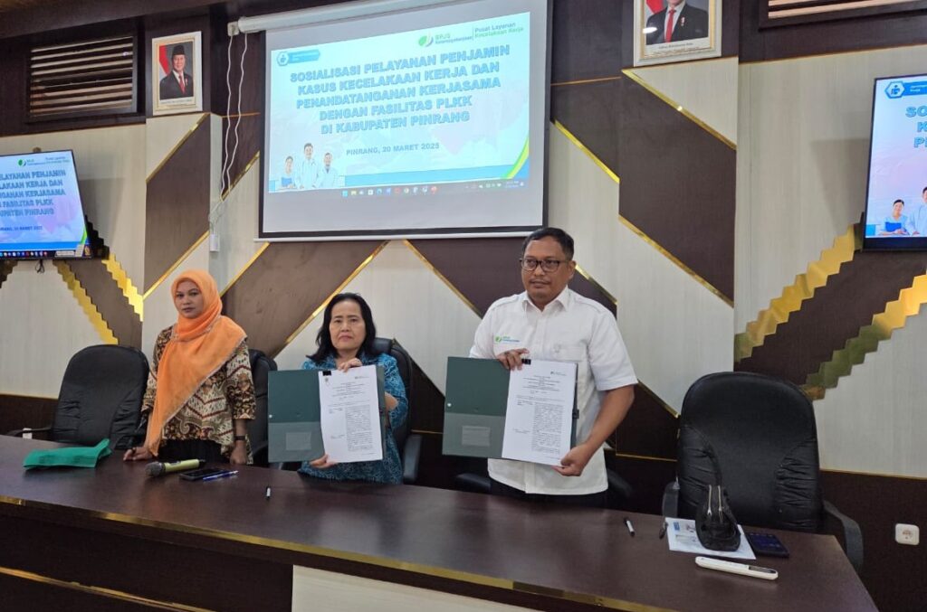 Sosialisasi dan Penandatanganan Kerjasama Tingkatkan Penjaminan Kecelakaan Kerja di Pinrang