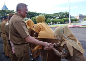 Awal Ngantor Bupati Pinrang Gelar Apel Gabungan dan Halal Bihalal Usai Masa Liburan