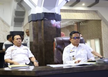 Wabup Pinrang Memimpin Rapat Koordinasi Percepatan Penurunan Stunting,Secara Daring