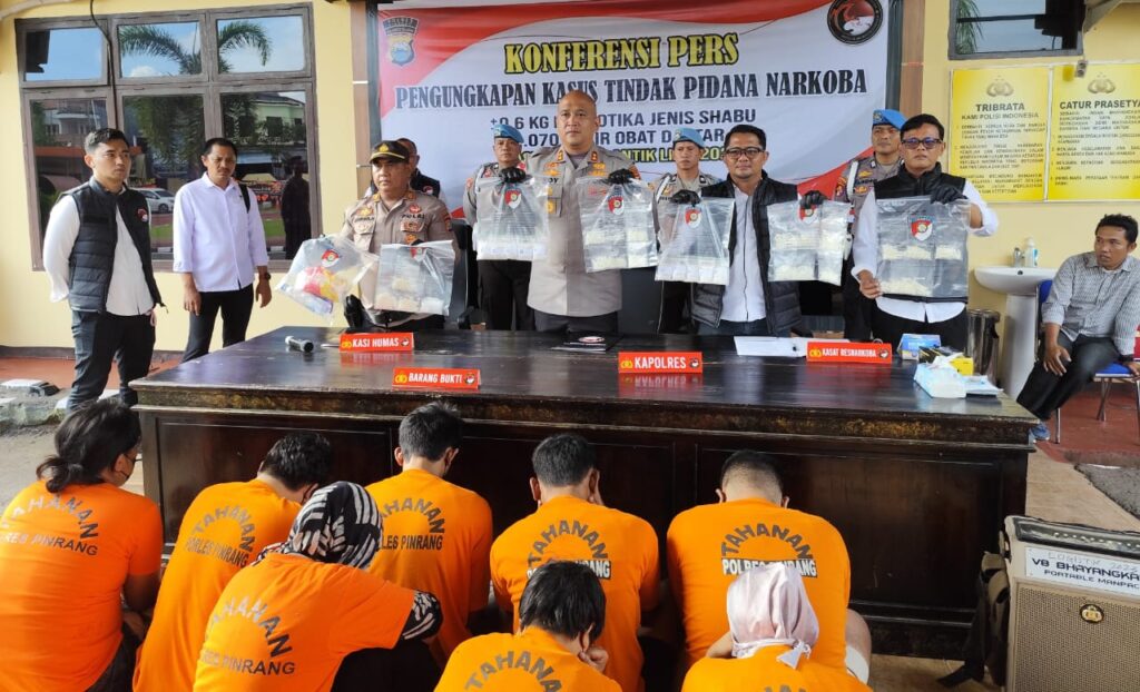 Press Release Kasus Narkoba, Polres Pinrang Amankan 30 Pelaku