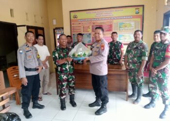 Wujud Sinergi: Danramil Duampanua Bawa Nasi Tumpeng ke Polsek Rayakan HUT Bhayangkara ke-79