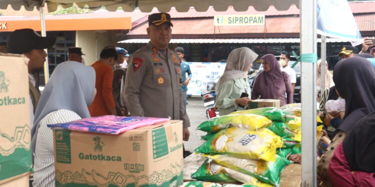 Gerakan Pangan Murah Polres Pinrang, Sembako Murah Diserbu Masyarakat