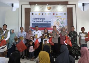 Wabup Pinrang Serahkan Bantuan Pangan BULOG untuk 154 Warga Tanra Tuo