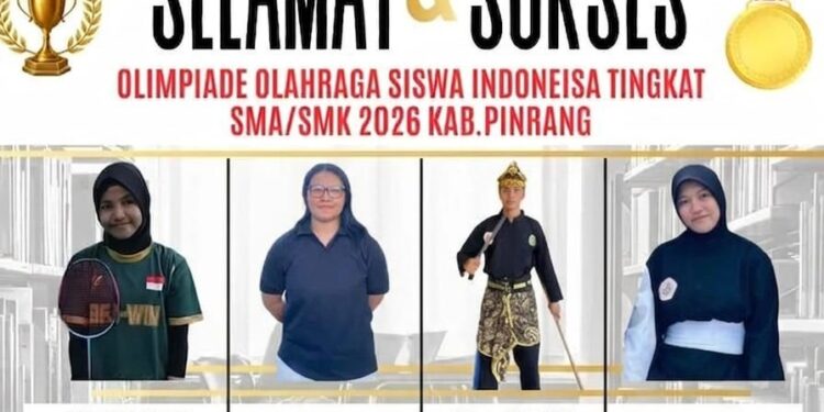 SMAN 1 Pinrang Juara Umum O2SN, Sabet Tiga Medali Emas