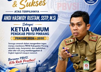 Andi Haswidy Rustam Nahkodai PBVSI Pinrang, Era Baru Voli Berprestasi Dimulai