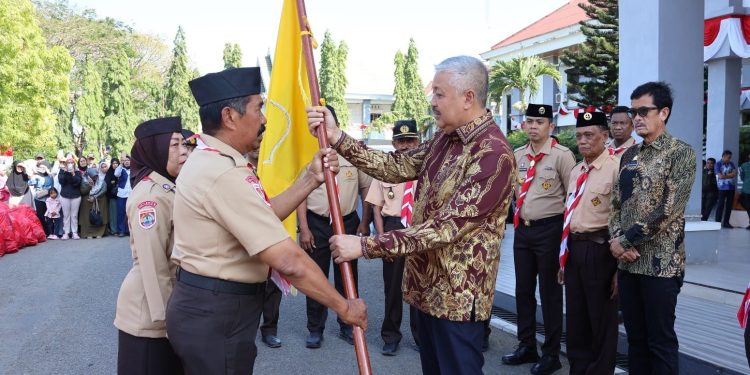 71 Pramuka Pinrang Dilepas ke Jambore Nasional, Bupati Tekankan Karakter dan Kepemimpinan