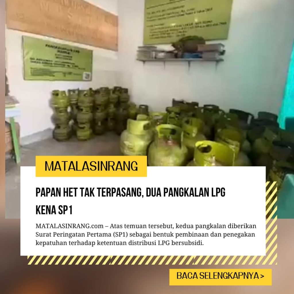 Papan HET Tak Terpasang, Dua Pangkalan LPG Kena SP1